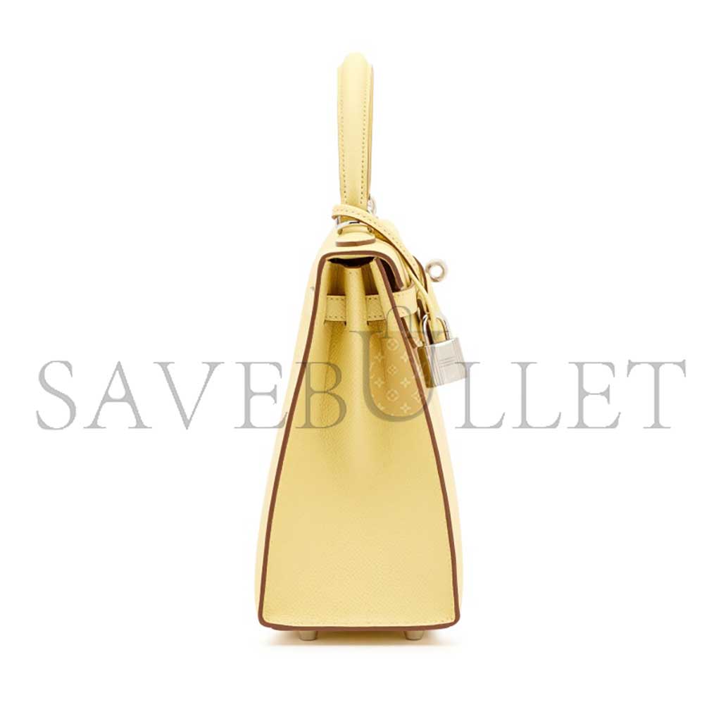 H**mes master jaune poussin epsom sellier kelly 25 palladium hardware (25*17*7cm)